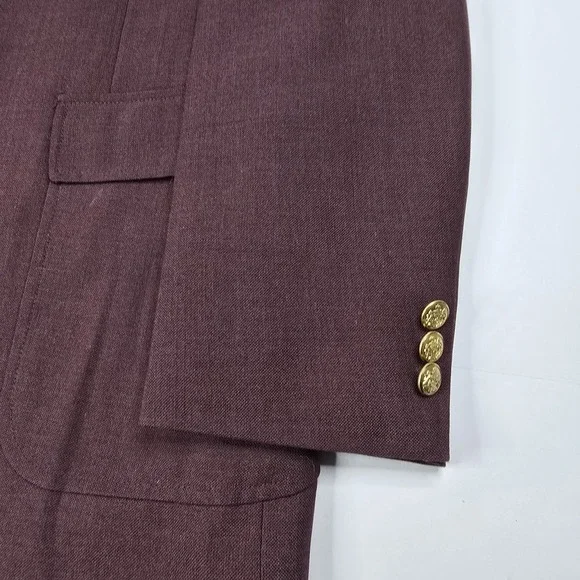 VINTAGE ADAMS ROW Mens 44L Red Gold Button Blazer Sport Coat Suit Jacket